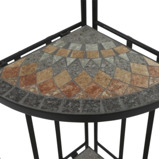 Eckregal >Prato< in matt schwarz, mehrfarbig - 36x141,5x36 (BxHxT)