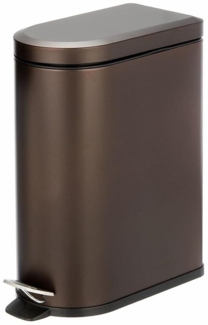 mDesign Tretmülleimer Abfalleimer Papierkorb 10L Pedal Bronze Metall