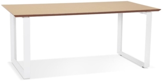 Kadima Design Bürotisch | 180x90 cm | Modern Homeoffice Stauraum | Beige-Weiß | Holz-Metall Arbeitstisch