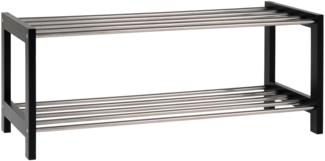 Schuhregal, Holz/Stahl, 2 Einlegeböden, schwarz, 78x34 cm