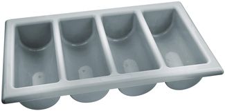 Gastrokasten grau 4 Fächer, Polypropylen