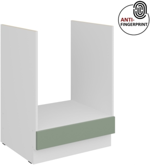 Küchen Herdunterschrank 60 cm Küche ARIA Aquamarin ultra matt + Weiss matt, hochwertige Fronten mit Anti Fingerprint Beschichtung Küchenzeile Küchenblock