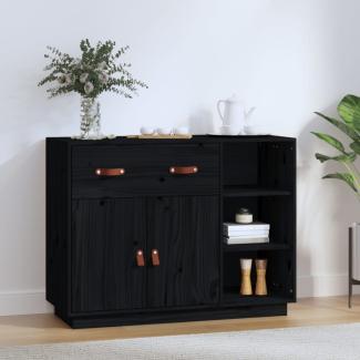 vidaXL Sideboard Schwarz 98,5x40x75 cm Massivholz Kiefer 820141