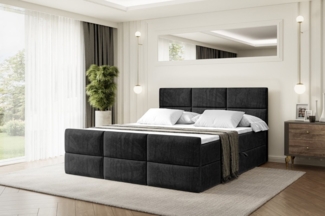 ALTDECOR Boxbett OHIO-Z (Multipocket-Matratze H4, H3 Matratze Bonellfederung, Topper, Kopfteil)