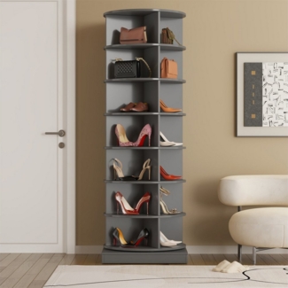autolock Schuhschrank 360 Grau Drehbarer Schuhschrank 7 Schichten