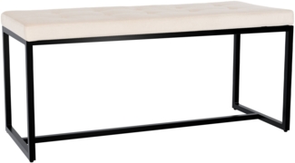 CLP Sitzbank Barci mit Polsterung und schwarzem Eisengestell,creme Samt