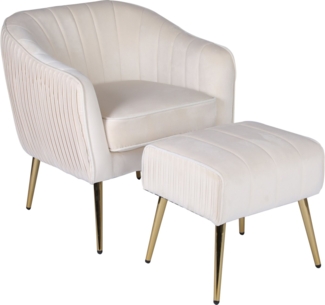 INOSIGN Loungesessel ARROLL mit Hocker, Cocktailsessel, Relaxsessel, Einzelsessel und Hocker bequem gepolstert