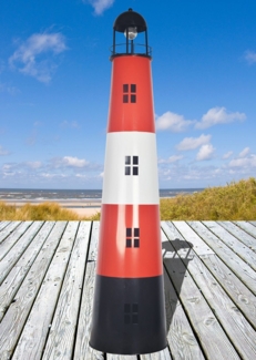Großer Leuchtturm aus Metall mit Solarfunktion H:150 cm, Gartendekoration