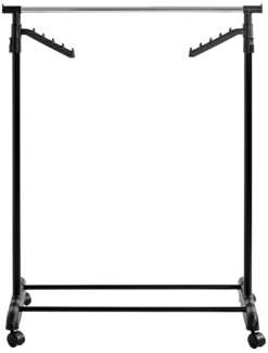 Rollgarderobe Tamo / Tami , Kunststoff, Metall , Silber, Schwarz , 81 x 177 x 42 cm