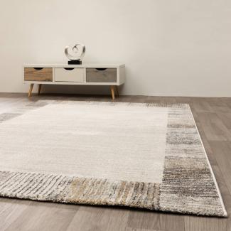 Kurzflor Teppich Soft Tones - Bordüre, Farbe: Senf, Größe: 67x140 cm