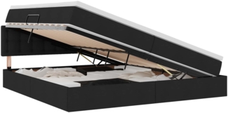 vidaXL Bett mit Stauraum und LED mit LED Schwarz 200 x 200 cm Stoff 3371294