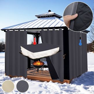 BTTO V&G Gardine Outdoorvorhang Winddicht,Thermovorhang Kälteschutz & Wasserdicht (1 St), Türvorhang,Blickdicht, Wärmeisolierend