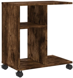 vidaXL Beistelltisch mit Rollen Räuchereiche 50x30x55 cm Holzwerkstoff 840573