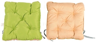 Home Feeling Sitzkissen 2er Set Auflage für Sessel, Wendeauflage, grün/beige, ca. 50x50x10 cm