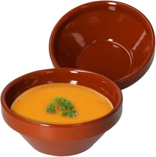 2er Set Ton-Schale 350ml 2 Personen Dessert-Bowl Salat-Schälchen Mittelalter