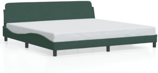 vidaXL Bettgestell "Dover" Dunkelgrün 200x200 cm Samt 373255