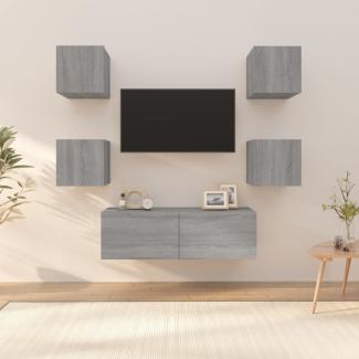 vidaXL TV-Wandschrank-Set Grau Sonoma Holzwerkstoff 3120303