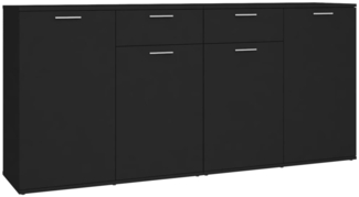 vidaXL Sideboard Schwarz 160x36x75 cm Holzwerkstoff 3074928