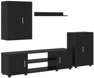 vidaXL 4-teilige TV-Schrank Set Schwarz Eichen-Optik Holzwerkstoff 3397897