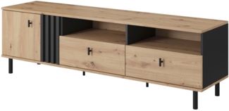 Lowboard Maidstone TV-Unterschrank 165x40x49cm Sand Grange Eiche anthrazit