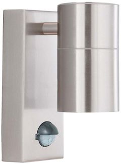 LED Wandleuchte, Edelstahl, H 15 cm, Sensor