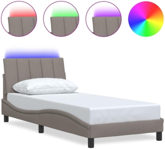 vidaXL Bettgestell ohne Matratze "Hanko" Taupe 90x190 cm Stoff 3310430