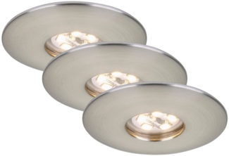 Briloner LED Einbauleuchten Attach matt-nickel 3er Set Einbaustrahler Deckenspot