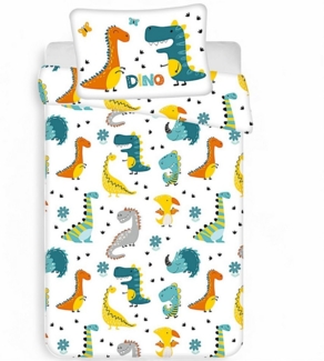 Jerry Fabrics Babybettwäsche Dino World Baby, Baumwolle, 2 teilig, Kinder Wendebettwäsche 100 x 135 cm