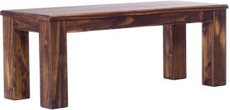 Sitzbank 120 cm Rio Classico Eiche Weiss Pinie Massivholz Esszimmerbank Küchenbank Holzbank - Größe und Farbe wählbar Brasilmöbel