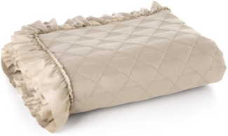 Tagesdecke Decke mit Rüschen Romantische Decke VANESA beige 220x240 cm