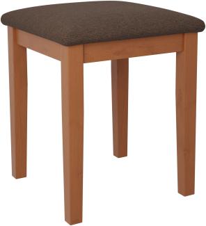 Hocker T3, Schemel bis 120 kg, aus Buchenholz, 36x36x47 cm (Stoff: Soro 28, Holzfarbe: Erle)