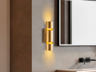 Vente-unique - Wandleuchte - Metall - Gold - H. 30 x D. 8 cm - LYORA