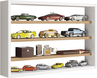 VCM Wandvitrine Osado 919883 Weiß / Honig-Eiche H. 40 x B. 60 x T. 10 cm