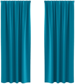 vidaXL Verdunkelungs-Vorhänge mit Ringen Türkis Polyester 4107530