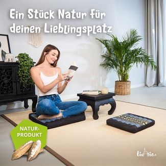 livasia Sitzkissen Sitzkissen 35 cm, vegan und handgefertigt, 35x35x6cm, Kapok