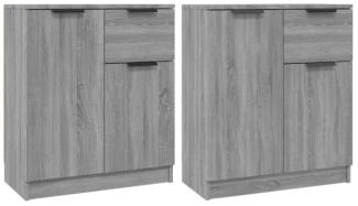 Sideboards 2 Stk. Grau Sonoma 60 x 30 x 70 cm Holzwerkstoff [3115818]