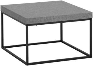 Couchtisch 60 x 60 x 38 cm Grau Sofatisch in Beton-Optik Modern, Design Wohnzimmertisch Quadratisch, Loungetisch Klein, Kaffeetisch Metallbeine