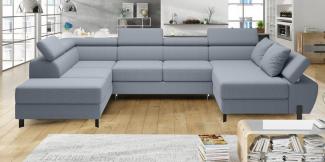 Stylefy Molinardi XL Wohnlandschaft Kunstleder Silber Links