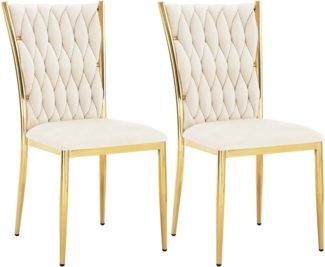 Woltu Polsterstuhl (2 St), Samt Stühle Esszimmer, Esszimmerstühle, hohe Rückenlehne Metallbeine