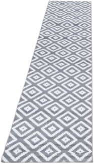 Kurzflor Teppich Pago Läufer - 80x300 cm - Grau