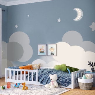 Bellabino 'Vere' Bodenbett 90x200 cm, weiß, inkl. Lattenrost und Rausfallschutz