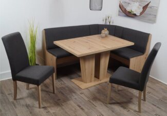 Stolebaenk Eckbankgruppe Duisburg Artisan VE/VADUAR Artemis, (Eckbankgruppe, 1 x Eckbank, 1 x Tisch, 2 x Stuhl)