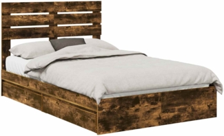 vidaXL Aufbewahrungsbett Geräucherte Eiche 120x190 cm Holzwerkstoff 3411587