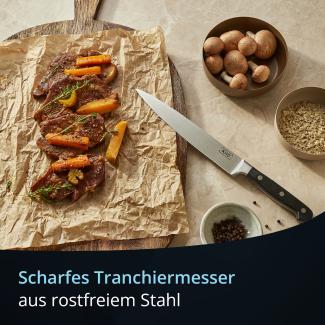 KHG Tranchiermesser Messer Küchenmesser | 20,32 cm Klinge aus rostfreiem Stahl | ergonomischer Griff mit Fingerschutz, 3-fach vernietet