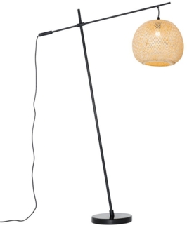 Qazqa Außen-Stehlampe Rafael, ohne Leuchtmittel, E27, Naturel, Orientalisch, Bamboo, 1-flammig