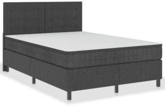 Doppelbett Dunkelgrau Stoff 140x200 cm [3054794]