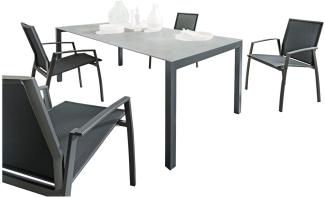 SIT Mobilia 5-tlg Sitzgruppe Etna/Argentina Alu anthrazit/Dekton/schwarz 210x95 cm