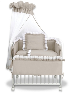 3in1 Beistellbett Babybett Royal Beige Spitze