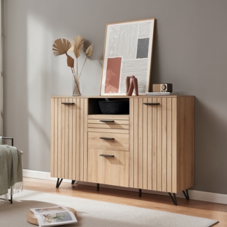 Sideboard Noppen 100 x 150 x 38 cm Eicheoptik [en. casa]