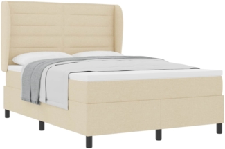 vidaXL Boxspringbett mit Matratze Creme 160x200 cm Stoff 3340513